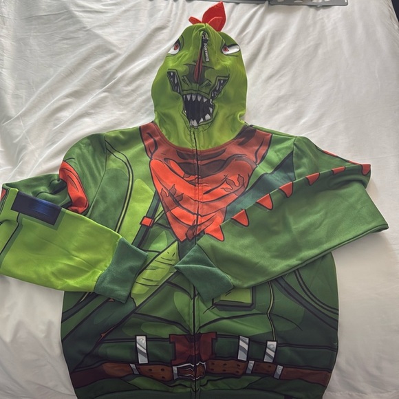 Fortnite kids Rex zip up hoodie with mask. Perfect for costume or everyday wear - Picture 3 of 12